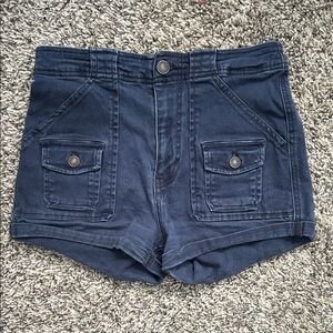 Abercrombie & Fitch Dark Blue High Waist Shorts